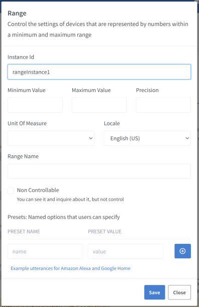 Sinric Pro device capabilities