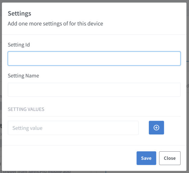 Sinric Pro Device Template Setting capabilities